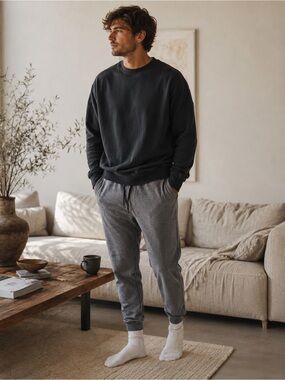 Zella Men’s Grey Jogger Pants Drawstring Casual Loungewear Medium